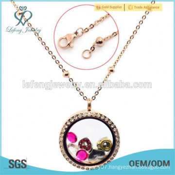 4mm 18" rose gold wholesale glass floating charm locket necklace chains design